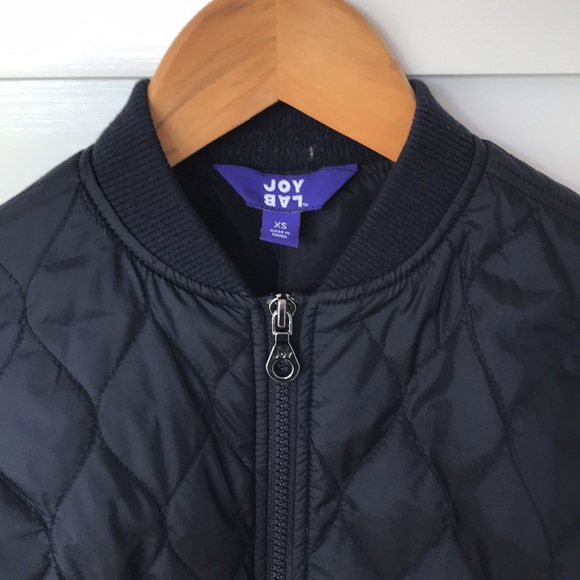 Joy Lab Dark Navy Blue Quilted Boxy Jacket XS - Picture 6 of 12